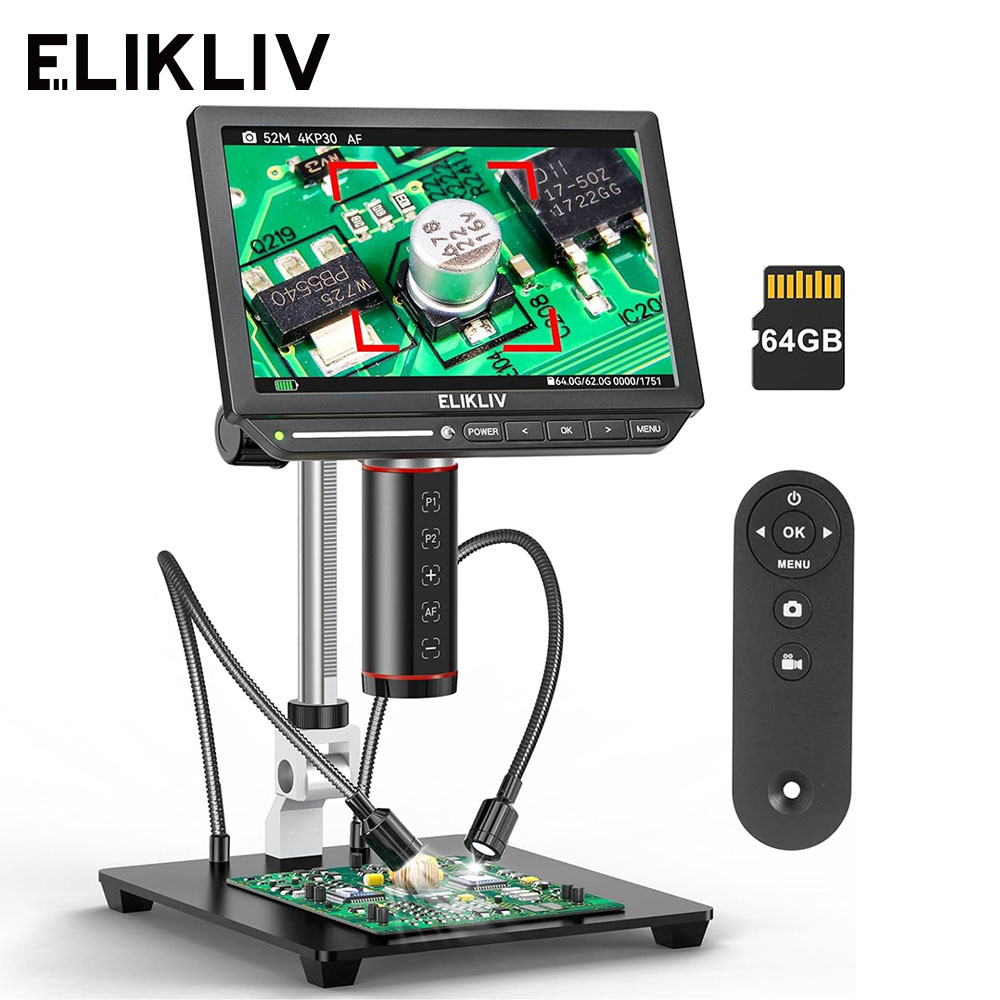Electronics Repair Videos - Elikliv EM4K-AF microscopio digitale Autofocus 4K