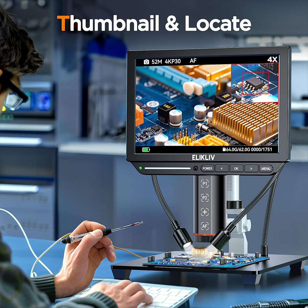 Elikliv EM4K-AF microscopio di - Electronics Repair Videos recensione e prezzo