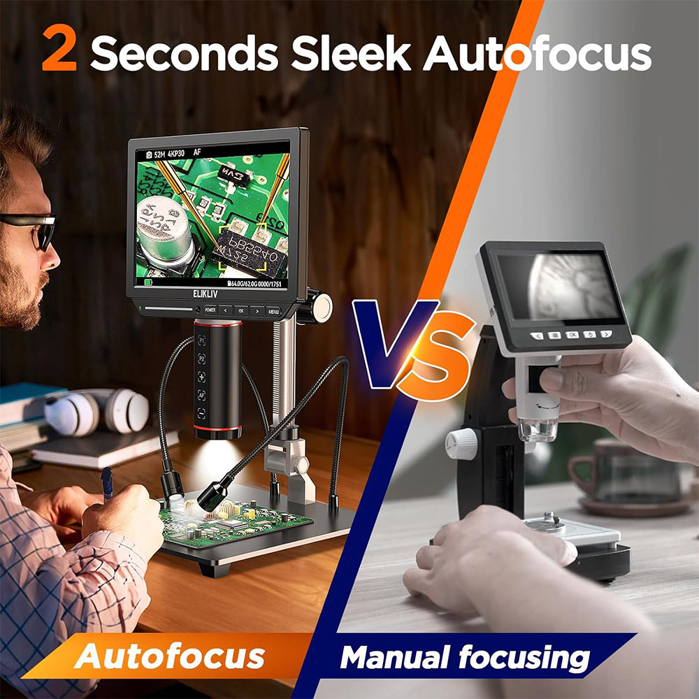 Elikliv EM4K-AF microscopio di - Electronics Repair Videos recensione e prezzo